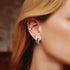 Silver Puffy Shield Hoop Earrings